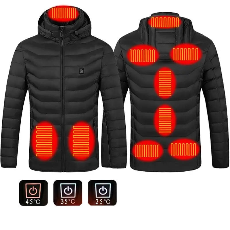 New Heated Jacket Coat USB Electric Jacket Cotton Coat Heater Thermal Clothing Heating Vest Men's Clothes Winter Conceitastral