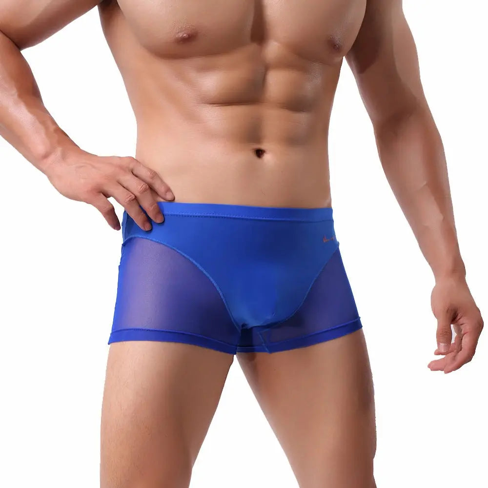 Nude Feel Comfortable Men's Stitching Thin Ice Silk Boxers Conceitastral