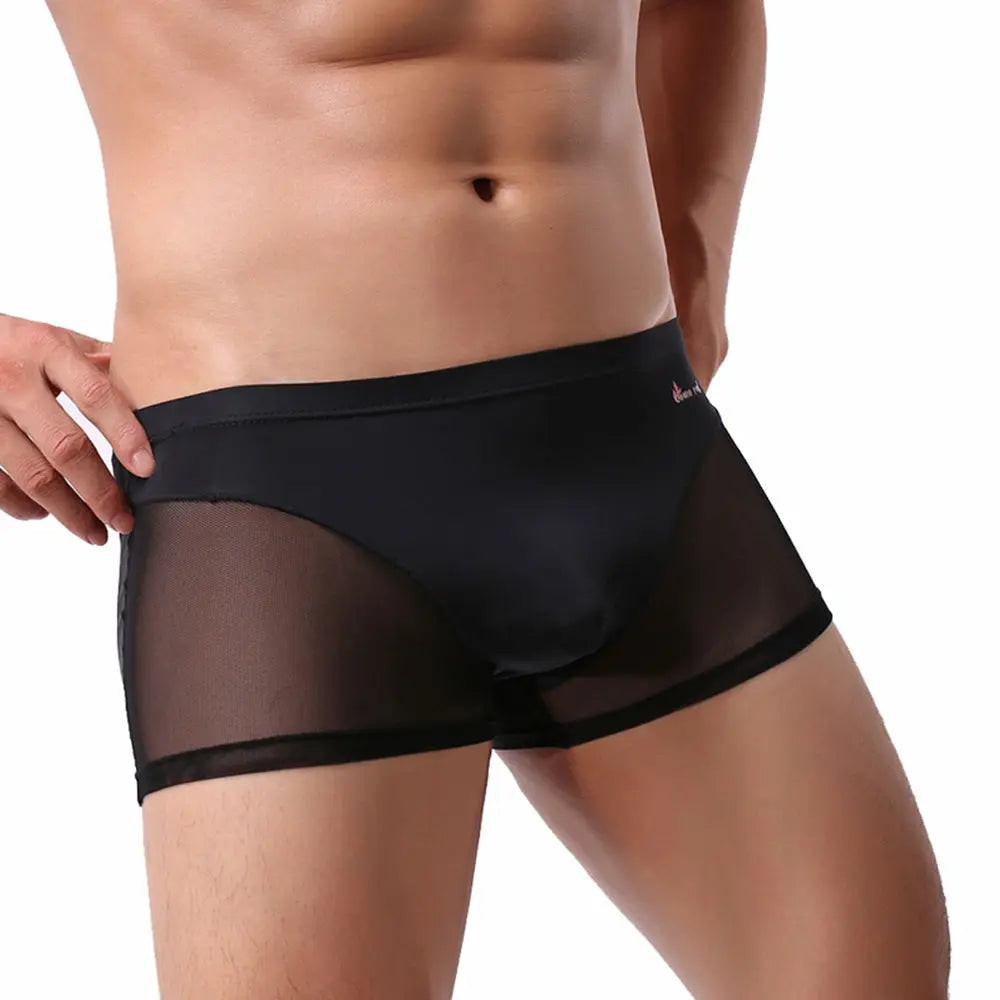 Nude Feel Comfortable Men's Stitching Thin Ice Silk Boxers Conceitastral