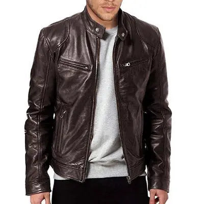 PU Leather Jacket Slim Leather Jacket Conceitastral
