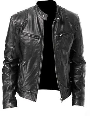 PU Leather Jacket Slim Leather Jacket Conceitastral