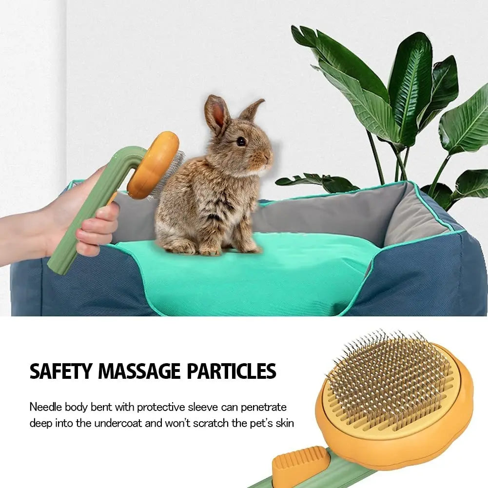 Pet Pumpkin Brush, Pet Grooming Self Cleaning Slicker Brush For Dogs Cats Puppy Rabbit, Cat Brush Grooming Gently Removes Loose Undercoat, Mats Tangled Hair Slicker Brush Conceitastral