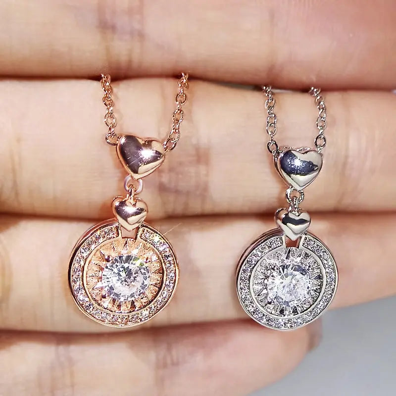 Round Zircon Necklace Women Conceitastral