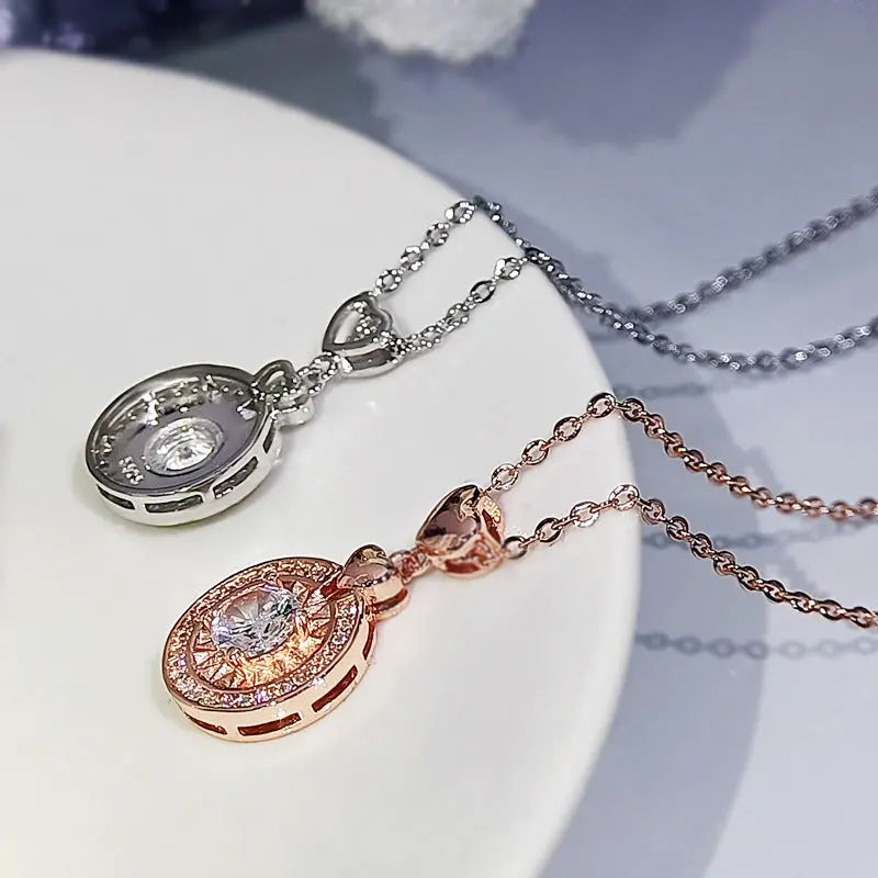Round Zircon Necklace Women Conceitastral
