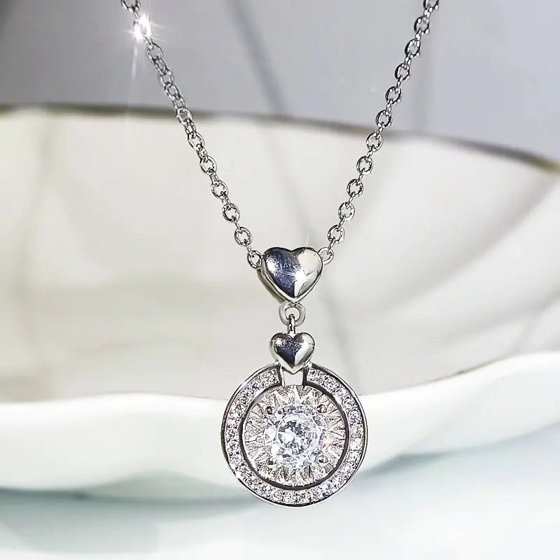 Round Zircon Necklace Women Conceitastral