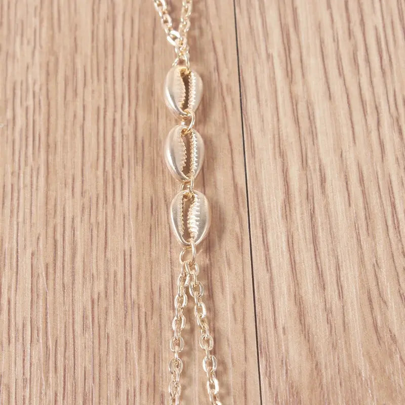 Simple seashell double finger bracelet women Conceitastral