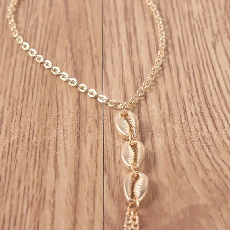 Simple seashell double finger bracelet women Conceitastral