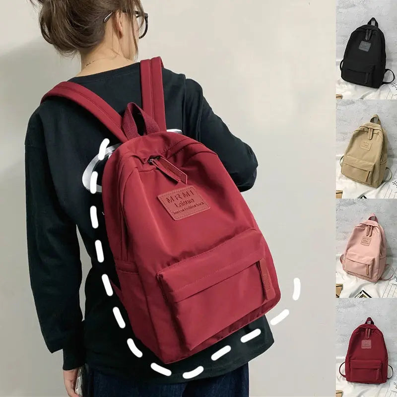 Solid Backpack For Men And Women Korean Version Junior High School Students Schoolbag Outdoor Large Capacity Travel Bags Conceitastral