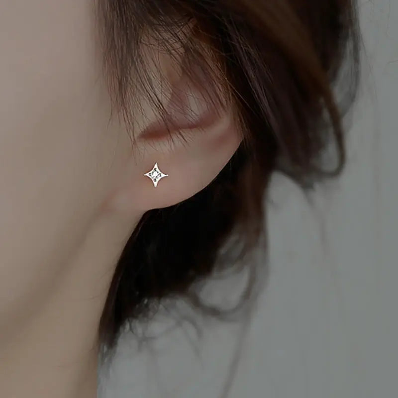 Sterling Silver Star Stud Earrings Women Conceitastral