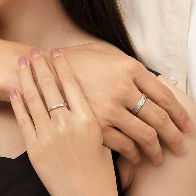 Sun Moon Flying Cloud Men And Women Open Ring Couple Gift Conceitastral