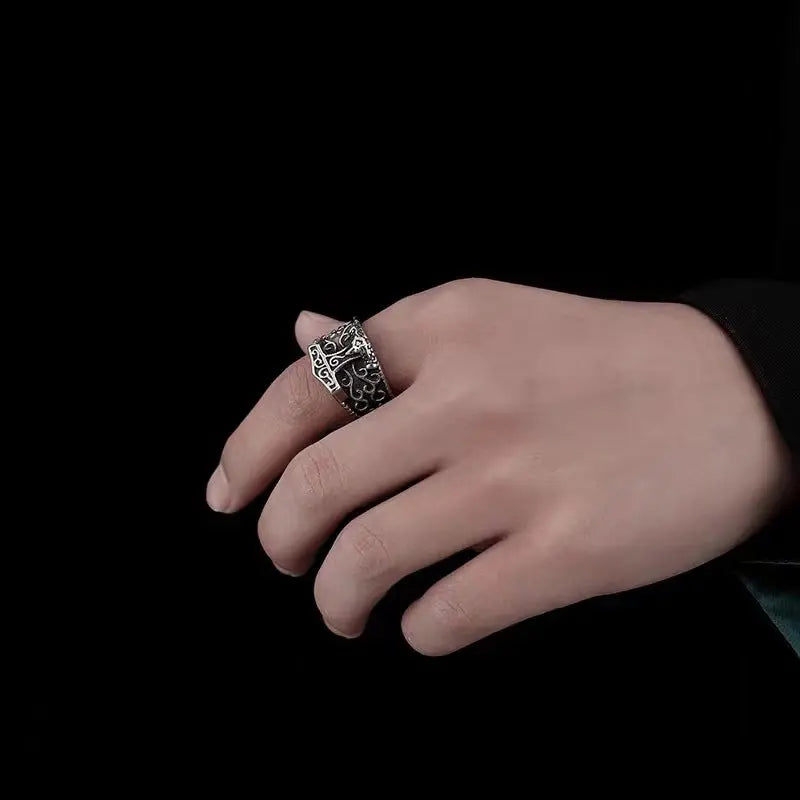 Thai Silver Vintage Nordic Vikings Crow Ring For Men Conceitastral