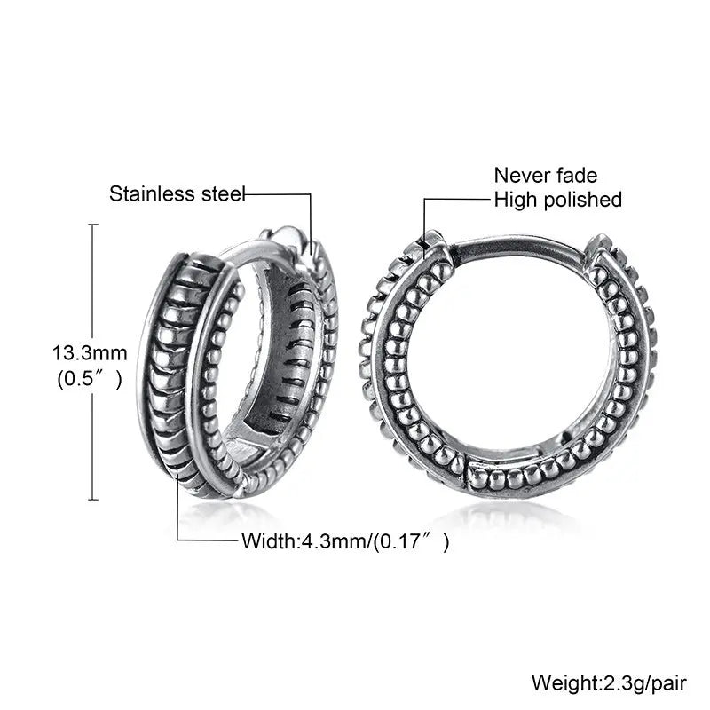Titanium Steel Earrings Retro Men Conceitastral