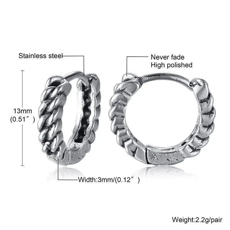 Titanium Steel Earrings Retro Men Conceitastral
