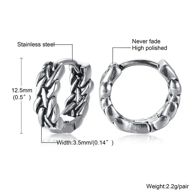 Titanium Steel Earrings Retro Men Conceitastral