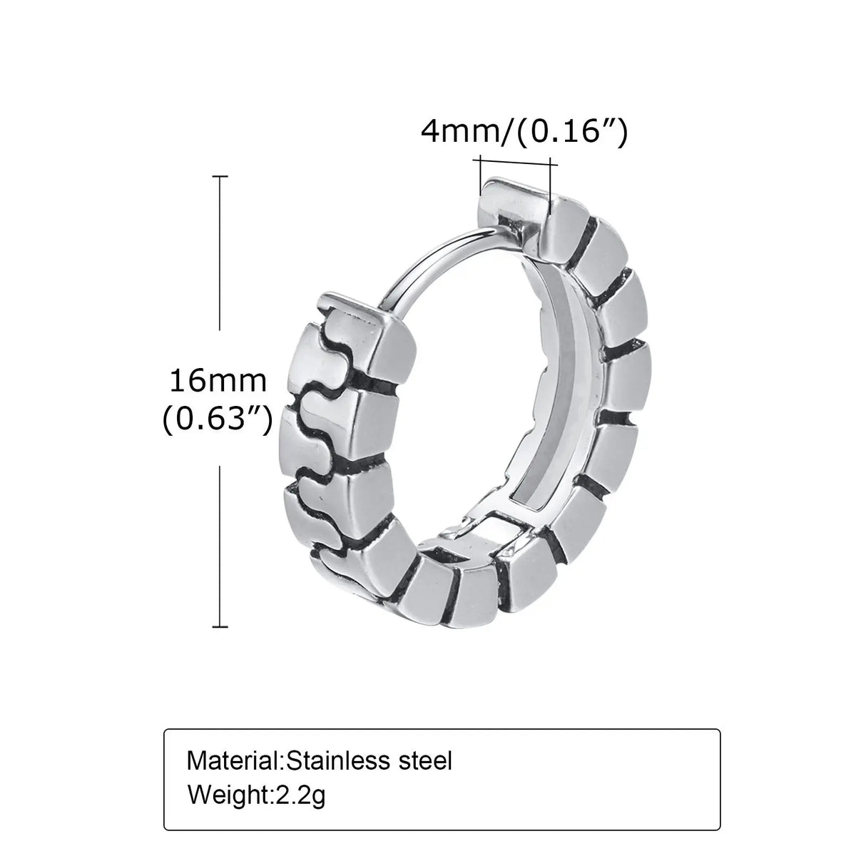 Titanium Steel Earrings Retro Men Conceitastral