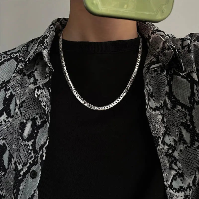 Titanium Steel Encryption Embossed NK Chain Men And Women Couple's Jewelry Conceitastral