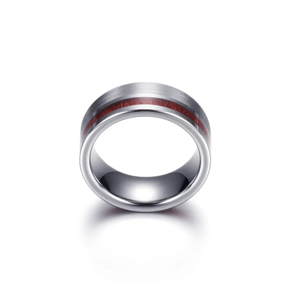 Tungsten Ring Single Row Wood Grain Men Conceitastral