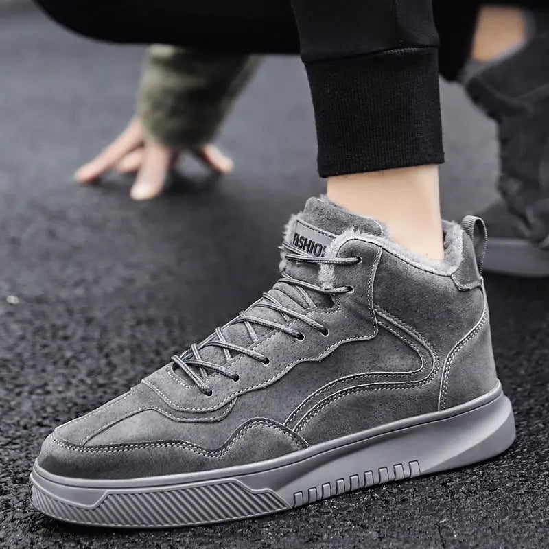 Winter Warm Cotton Shoes Men's Mid-top Trendy Conceitastral