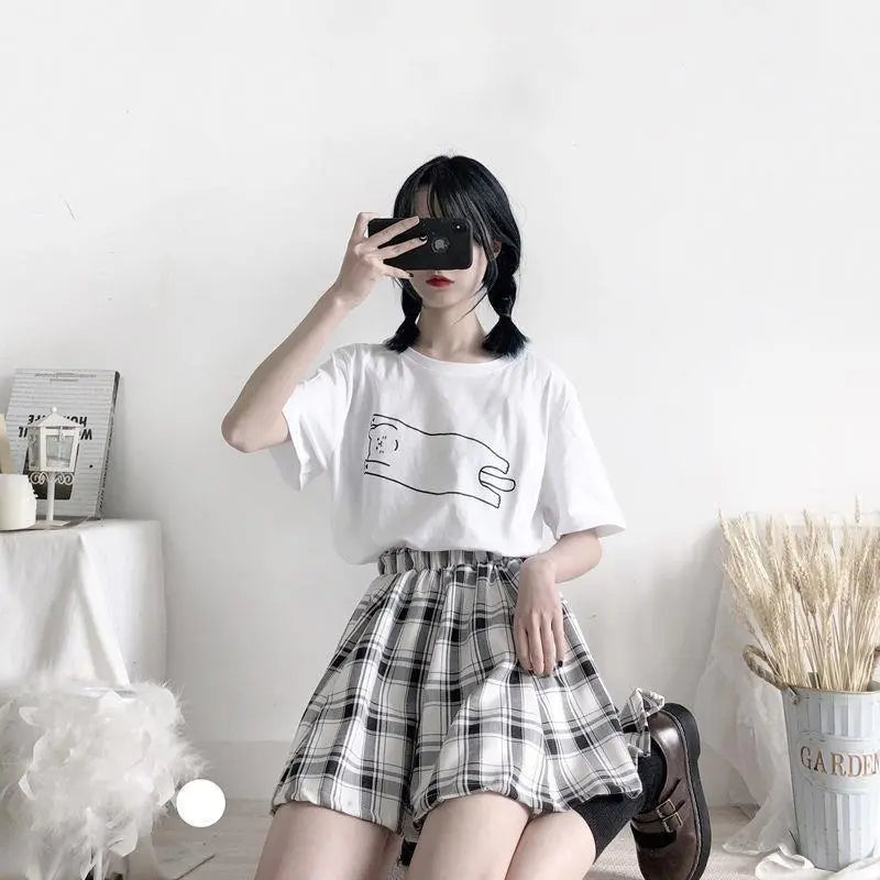 Women's Fashion Personality Loose Plaid Skirt Conceitastral