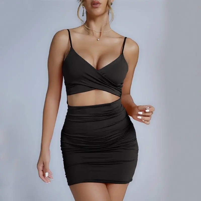 Women's French Spaghetti Strap Dress Conceitastral