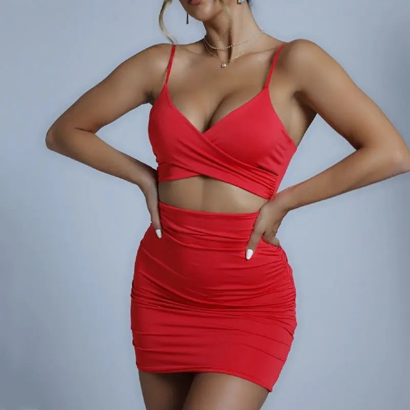 Women's French Spaghetti Strap Dress Conceitastral