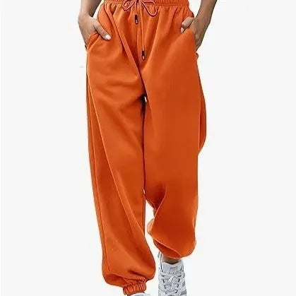 Women's Loose Leisure Sports Drawstring Wide Leg Ankle Banded Pants Conceitastral