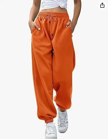 Women's Loose Leisure Sports Drawstring Wide Leg Ankle Banded Pants Conceitastral