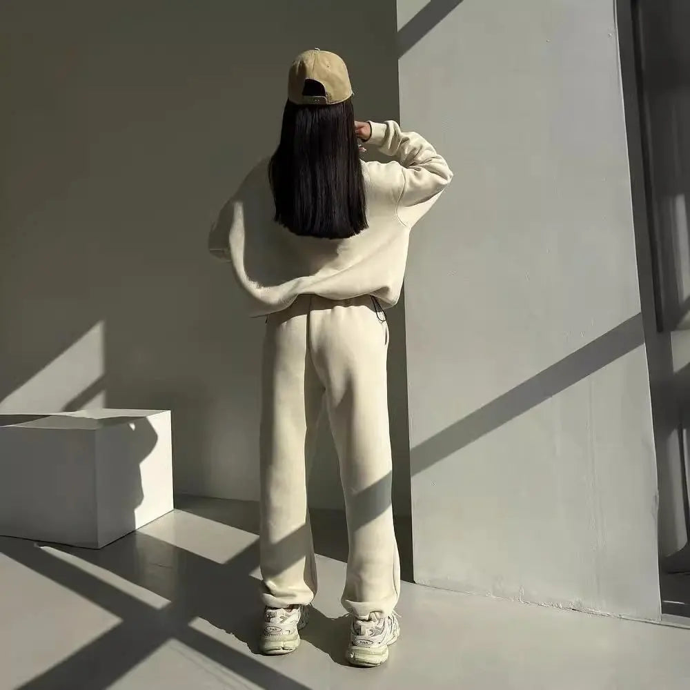 Y2K Winter Jogging Women Two Piece Set Female Zipper Coat Casual Pants Tracksuit Autumn Jacket Fashion Contrast Sport Wear Set Conceitastral