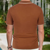 Short-sleeved Polo Shirt Summer Button Lapel Top Fashion Business Men's Clothing Oásis Mercado