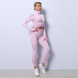 3PCS Yoga Set Seamless Sport Set Women Gym Clothing Leggings Women Crop Top Sports Bra Women Fitness Gym Set Womens Outfits Tracksuit Conceitastral