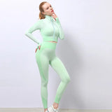 3PCS Yoga Set Seamless Sport Set Women Gym Clothing Leggings Women Crop Top Sports Bra Women Fitness Gym Set Womens Outfits Tracksuit Conceitastral