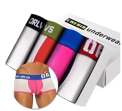 4Pc Homem Cueca Calcinha Cueca Boxer para Homens Boxer Curto Conceitastral