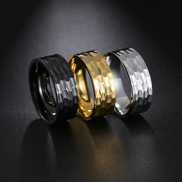 8MM Wide Vacuum Plated Titanium Steel Ring For Men Conceitastral