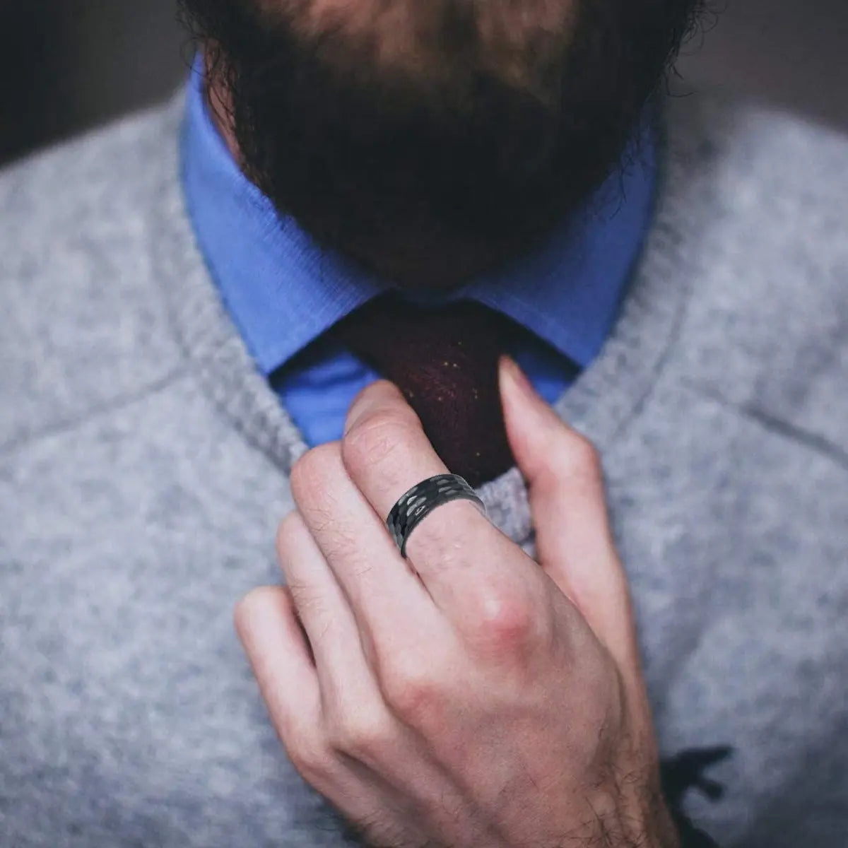 8MM Wide Vacuum Plated Titanium Steel Ring For Men Conceitastral