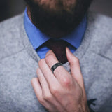 8MM Wide Vacuum Plated Titanium Steel Ring For Men Conceitastral