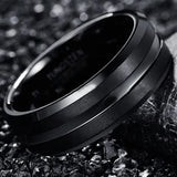 8mm Frosted Surface Middle Groove Electroplating Black For Men Conceitastral