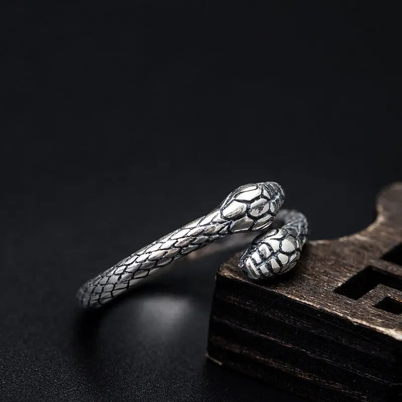 925 Silver Cool Style Snake Head Vintage Ring For Men And Women Conceitastral