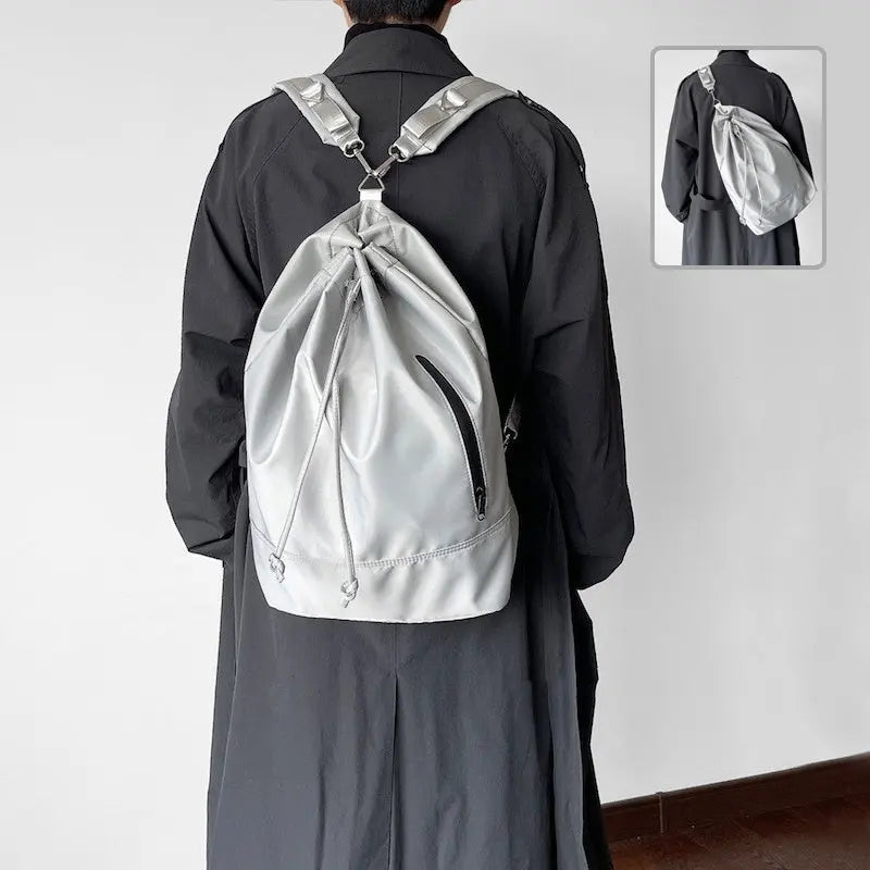 Adjustable Shoulder-strap Bag Fashion Dual-purpose Backpack Leisure Bucket Shoulder Bag Women Personalized Campus Schoolbag Fro Students Conceitastral