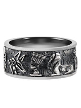 Argent Pur Retro Ring Trendy Men Conceitastral