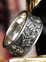 Argent Pur Retro Ring Trendy Men Conceitastral