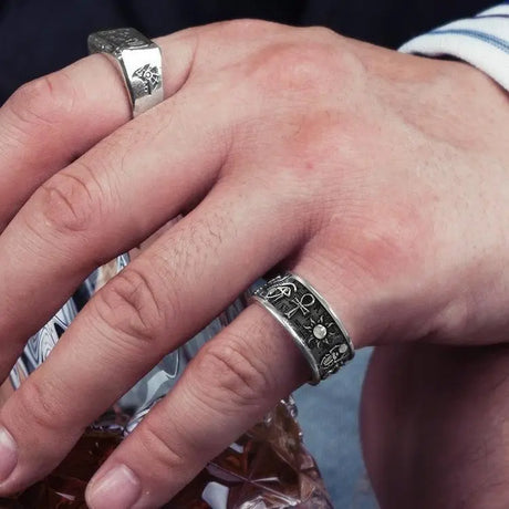 Argent Pur Retro Ring Trendy Men Conceitastral