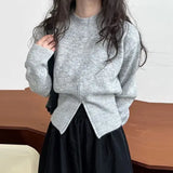 Autumn Short Zipper Sweater Western Style High Sense Special-interest Design Round Neck Pullover Conceitastral