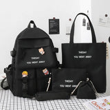 Backpack Five-piece Set Color Matching Middle School Students Conceitastral