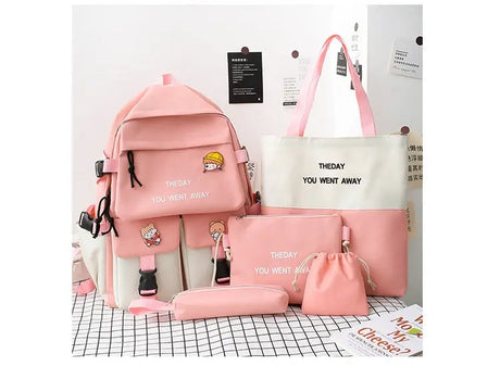 Backpack Five-piece Set Color Matching Middle School Students Conceitastral