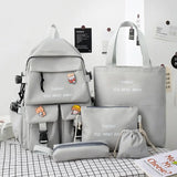 Backpack Five-piece Set Color Matching Middle School Students Conceitastral