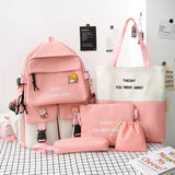 Backpack Five-piece Set Color Matching Middle School Students Conceitastral