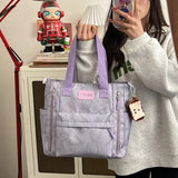 Bear Print Large Capacity Multi-Pocket Tote Bag Shoulder Bag Crossbody Lightweight For Going Out Handbag Conceitastral