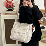 Bear Print Large Capacity Multi-Pocket Tote Bag Shoulder Bag Crossbody Lightweight For Going Out Handbag Conceitastral