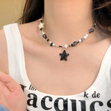Black XINGX Beaded Necklace For Women Conceitastral