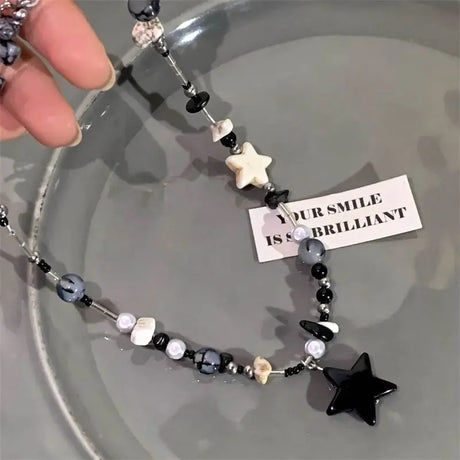 Black XINGX Beaded Necklace For Women Conceitastral